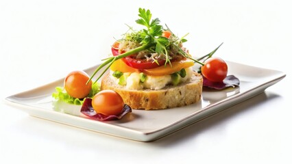 Gourmet appetizer on a white plate