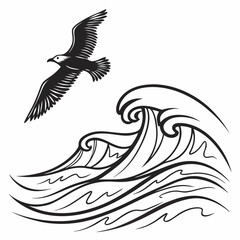 Water vector silhouette black design white background