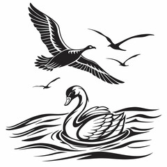 Water vector silhouette black design white background