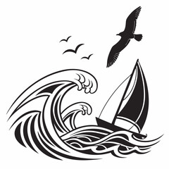 Water vector silhouette black design white background