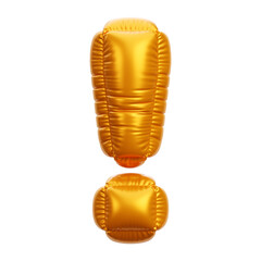 3d illustration gold balloon exclamation mark
