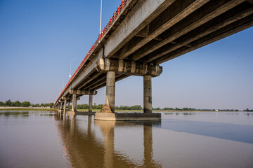 Concrete Road Bridge Spanning Teesta River in Rangpur, Bangladesh
