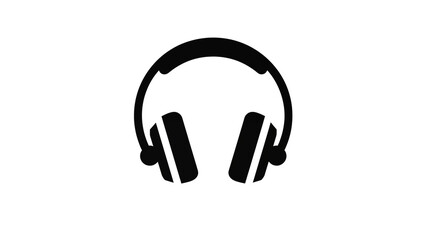 Sleek Black Headphones Icon Perfect for Music Podcast and Audio Branding Website Design App Icon Technology and Digital Media Projects