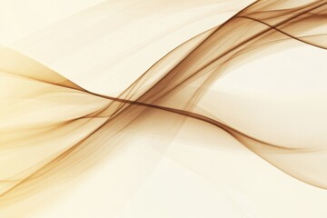 Flowing patterns of soft brown waves create an elegant abstract effect on a light background. Generative AI