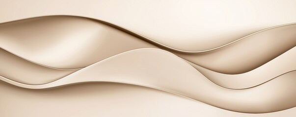 A smooth, flowing abstract design featuring soft, beige waves that create a sense of elegance and tranquility.