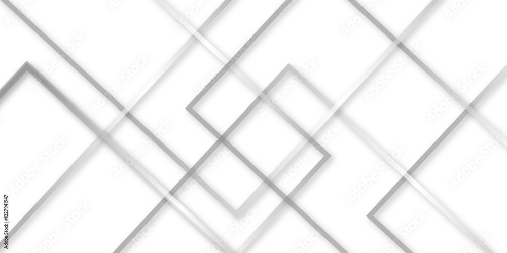 Poster abstract seamless random geometric white, gray square lines pattern on a transparent background desi