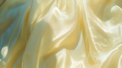 Soft Draped Pale Yellow Silk Fabric Texture