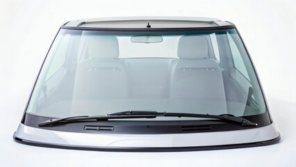 Obraz premium Car Windshield and Interior View
