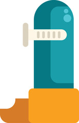 Blue asthma inhaler with a dose counter, relieving respiratory problems