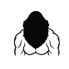 black gorilla silhouette vector
