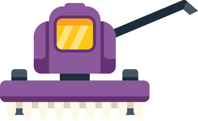This icon of a farming machine harvesting crops is perfect for topics like agriculture, technology, and automation