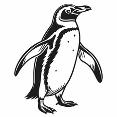 penguin vector silhouette black design white background