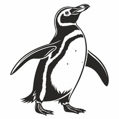 penguin vector silhouette black design white background