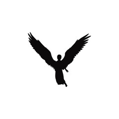 Fototapeta premium female vector silhouettes with wings. logo design 