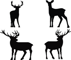 Free vector Dear black silhouette set Clip art