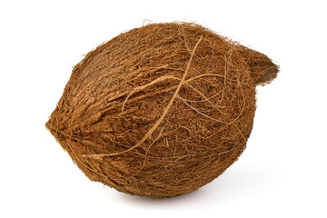 Whole Coconut, isolated on white background.