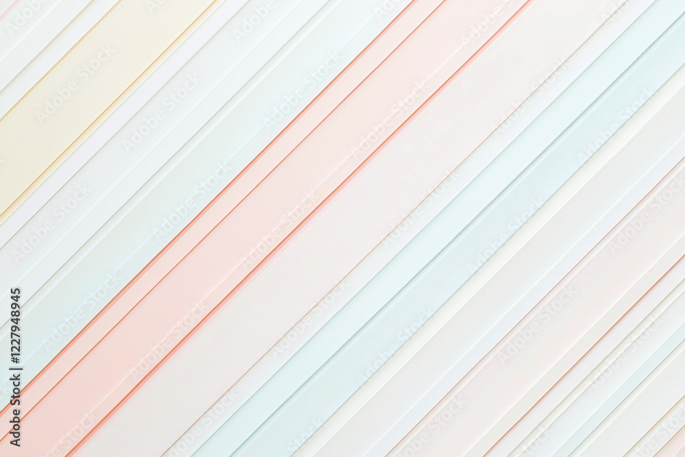 Poster minimalist pattern of parallel diagonal lines in soft pastel tones on a white background creates a c