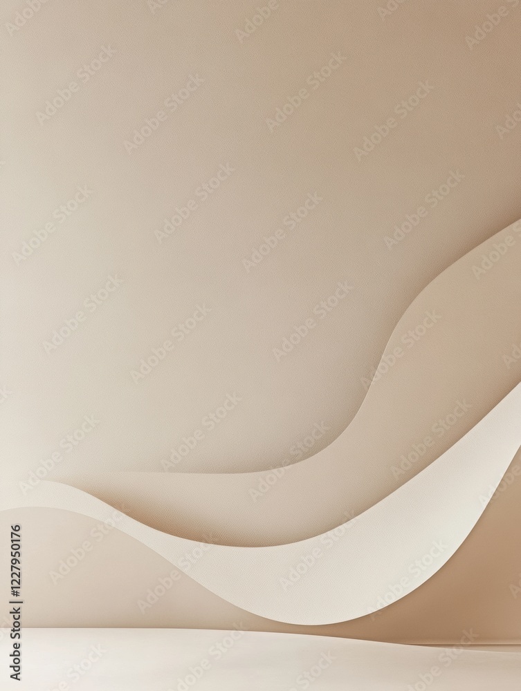 Fototapete smooth curves create an elegant and modern interior design in a minimalist room setting. generative 