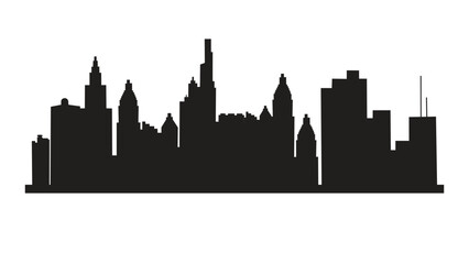 Obraz premium Black City skyline vector art on white background 