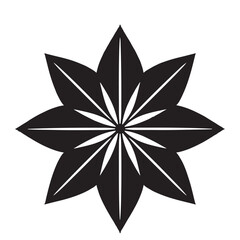 Obraz premium Elegant Black Star Flower Graphic Design Element