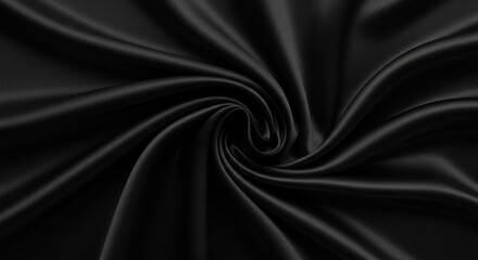 Abstract Opulence: The Art of Black Satin Texture