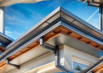 Fototapeta premium High-Quality Seamless Gutters: Clean, Modern, and Efficient Rainwater Drainage System
