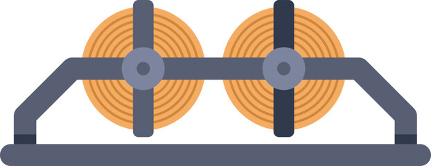 Fire hose cart holding two neatly coiled fire hoses ready for use by firefighters