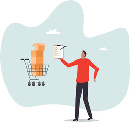 Procurement and asset management, manage or purchasing company equipments, goods and service,business concept.flat character.