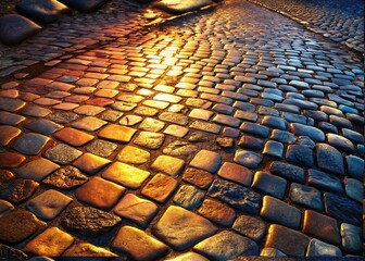 High-Resolution Cobblestone Texture: Detailed Seamless Pavement Background