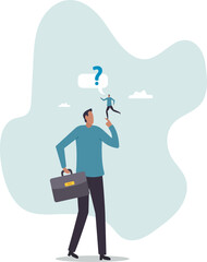 Ask yourself a question, process for self improvement, personal development,business concept.flat character.
