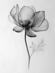 Obraz premium Delicate Layered Lotus Flower Tattoo on Pure White Background