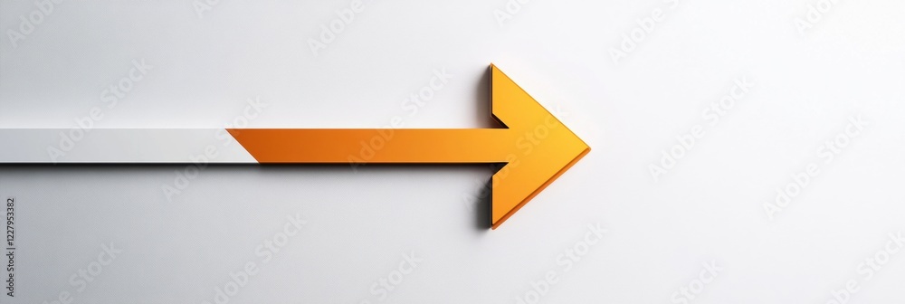 Aufkleber Directional arrow pointing right against a smooth white background in a modern design style. Generative AI