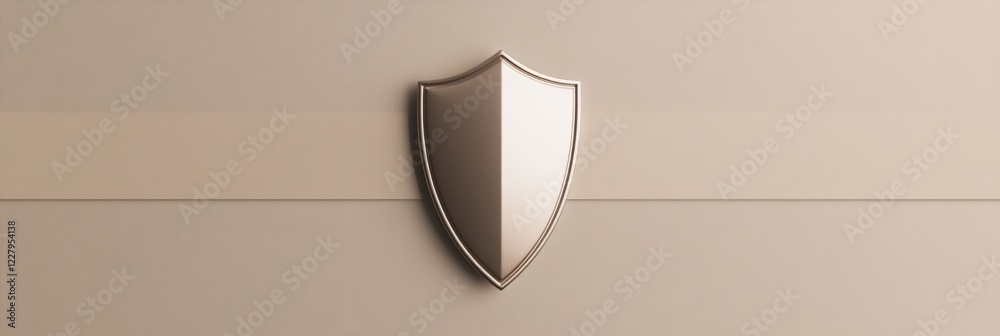 Poster shield emblem displayed on a flat surface in a modern design showcasing simplicity and elegance. gen