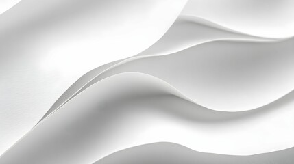 Soft white fabric draping elegantly with gentle folds and curves