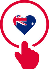 Astralia click heart button flag icon
