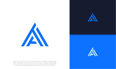 Initials A logo design. Initial Letter Logo. Innovative high tech logo template.	
