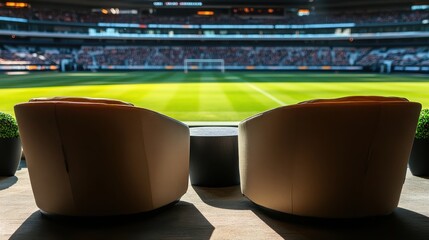 Luxury Stadium View: Relaxing in Style with a Panoramic Football Match