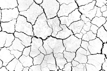 Texture soil dry crack background pattern of drought lack of water of nature white black old broken.