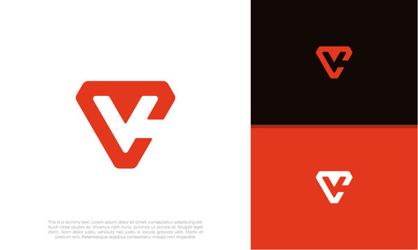 Initials V. VC logo design. Initial Letter Logo. Innovative high tech logo template.	

