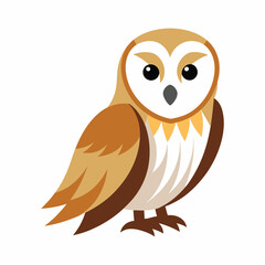 Barn Owl (Tyto alba) Vector Illustration ? Cartoon, Clipart & Line Art Design 2.eps
