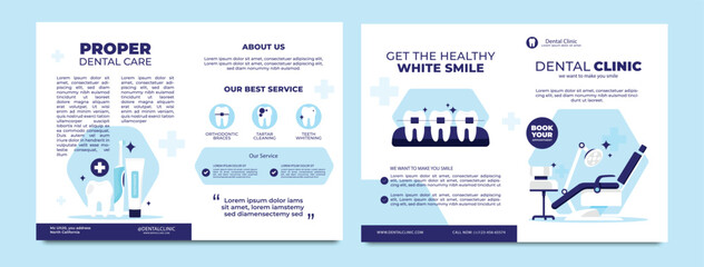Medical Health care trifold brochure template, Hospital company poster layout design.