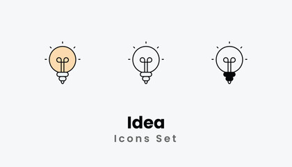 Idea Icons thin line and glyph vector icon stock illustration