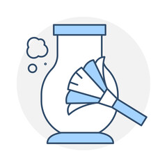 Dusting icon. Duster and Shelves Representing Surface Cleaning and Dust Removal