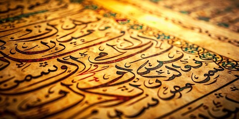 Fototapeta premium Islamic Calligraphy Art on Antique Paper with Copy Space