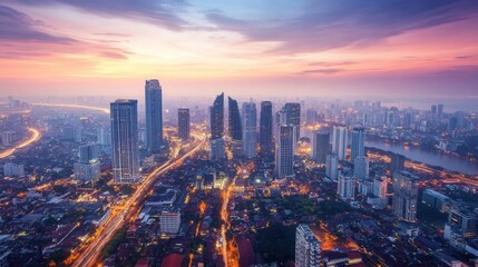 Colombo's Skyline at Dusk: A Breathtaking Aerial View