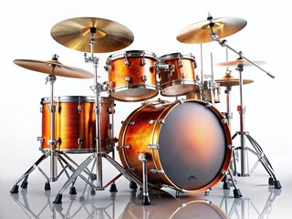 Isolated Drum Kit Studio Shot: Professional Portrait Photography of Drums