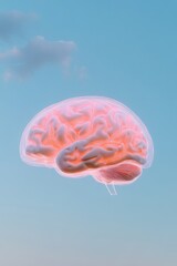 Obraz premium sleek holographic brain model with glowing ai pathways blending neural science and cutting-edge tech