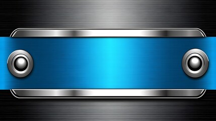 Abstract Blue Metal Plate Design with Silver Accents