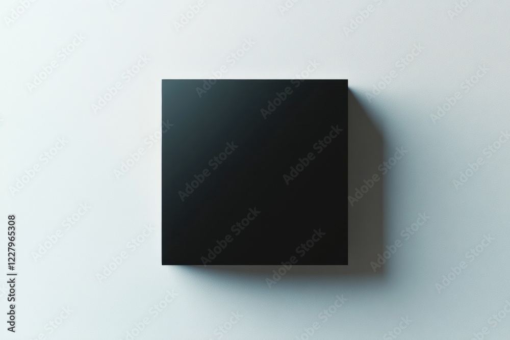 Poster Minimalist black square on a light background creating a modern artistic display. Generative AI