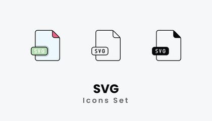 Fototapeta premium SVG Icons thin line and glyph vector icon stock illustration